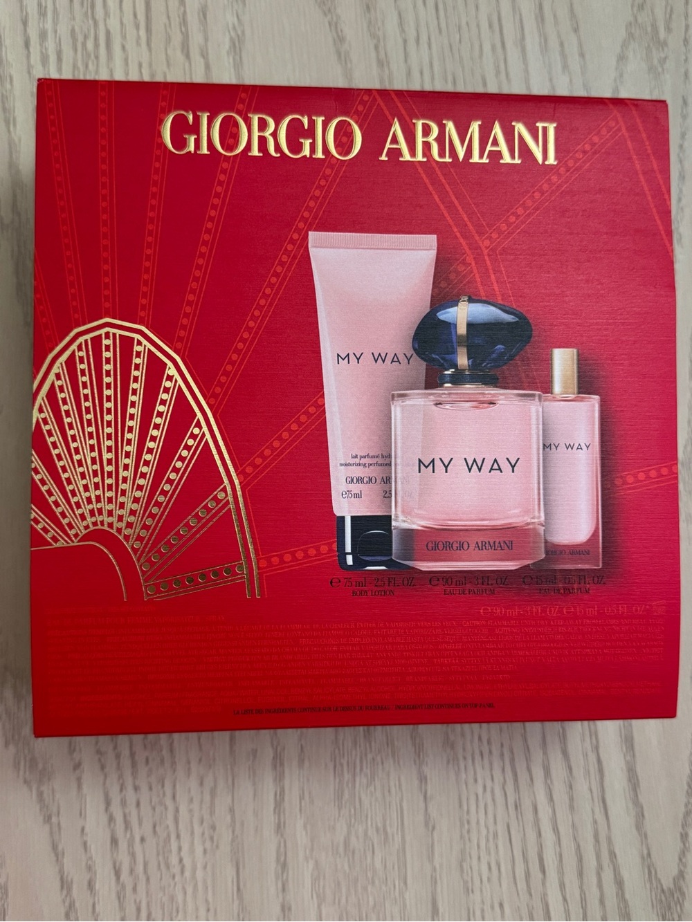 Empty Gift Box Giorgio Armani My Way White Textured 8”x8”x4.5”